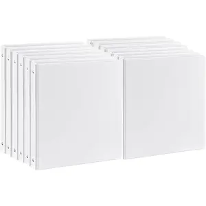 Durable 1 Inch 3-Ring Binder, 1" Round Ring Binder with 2 Inside Pockets, PVC-Free Clear View Cover, Holds 8.5'' x 11'' Paper for Office School Home, 12 Pack White