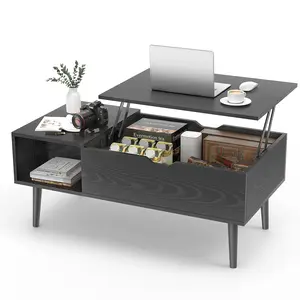 Lift-Top Coffee Table with Hidden Storage ☕ 40" Convertible Dining & Work Desk for Living Room - Adjustable Height Wood Center Table - Modern Tea Table with Open Storage Shelf - Space-Saving Furniture 2026