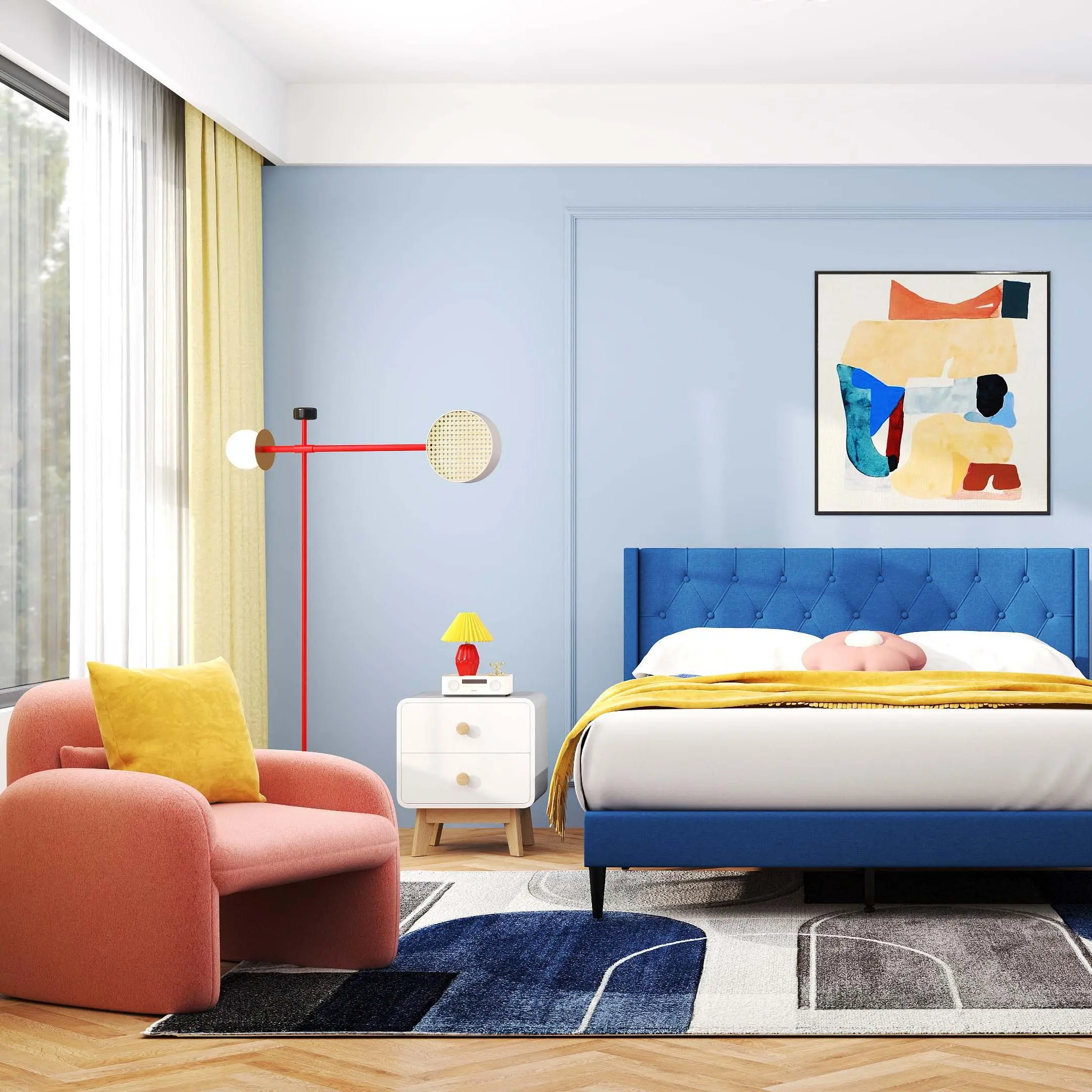 COSTWAY - Modern Glam 3-Piece Bedroom Set COSTWAY - Modern Glam 3-Piece Bedroom Set