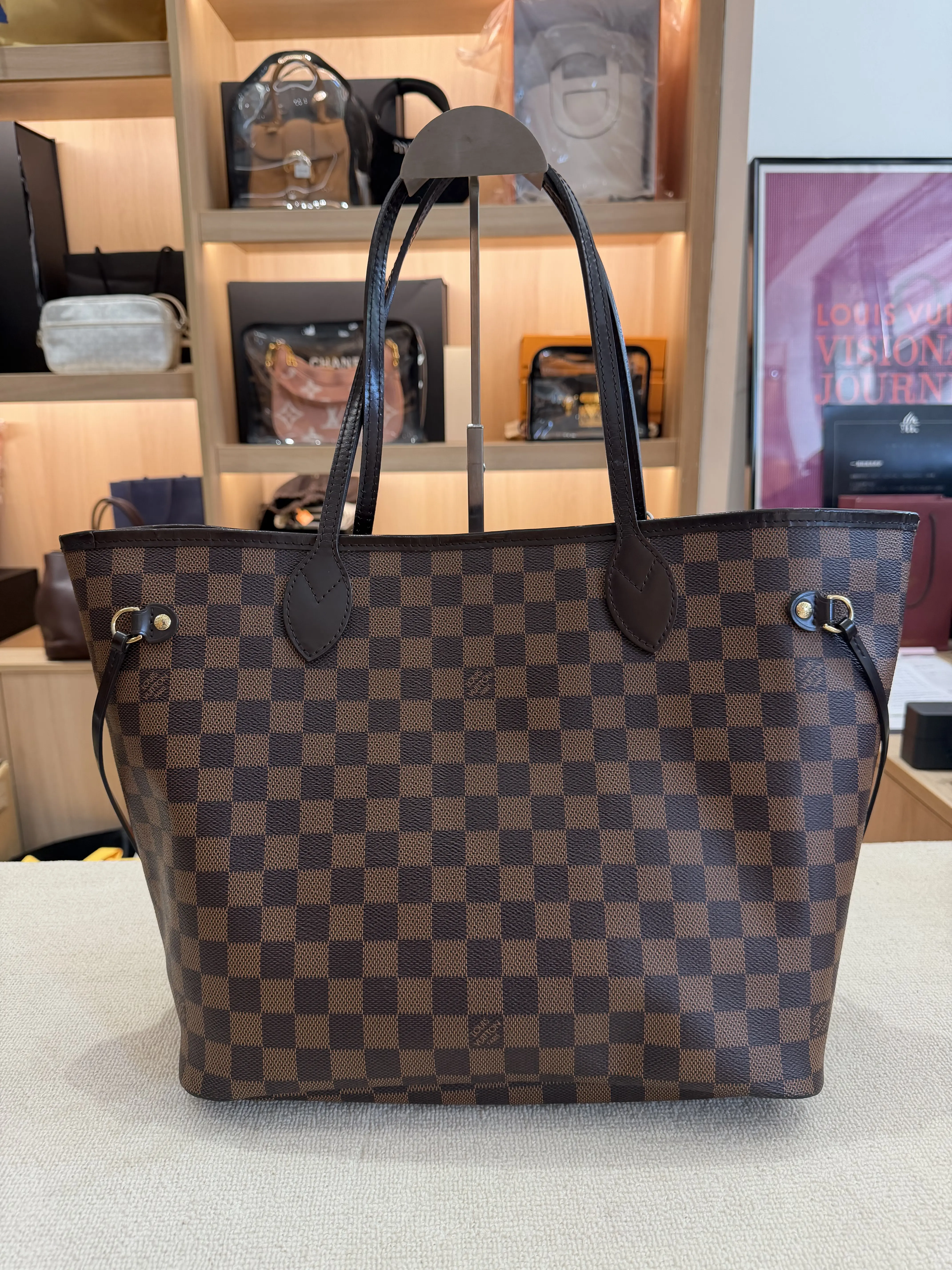 Pre-owned Louis Vuitton Neverfull MM Damier Ebene