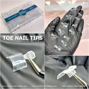 Short Square Toe Nail Tips includes 12 Sizes for Toes Nails Extension