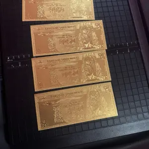 Billete Decorativo Dorado 50¢ Estilo Guatemala – Souvenir y Colección