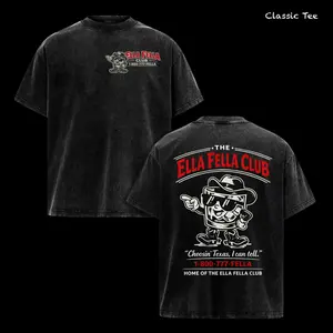 Ella Langley “Ella Fella Club” Shirt – Vintage Washed Oversized Graphic T Shirt, Country Music Western Cartoon Mascot Design, Retro Texas Aesthetic Back Print, Heavy Cotton Washed Tee, Casual Unisex Men Women Top, Gift for Ella Langley Fans