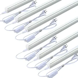 JLLED 6 Pack 4FT Utility LED Shop Light with Linkable Integrated T5 Tube Bulb 20W 2200lm 6000K ON/OFF Switch Power Cord for Home & Office