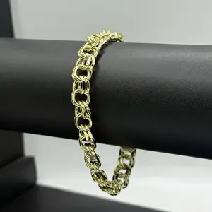 14K Laminated High Quality Chino Link Bracelet Size 8Inch for Men's Fashion