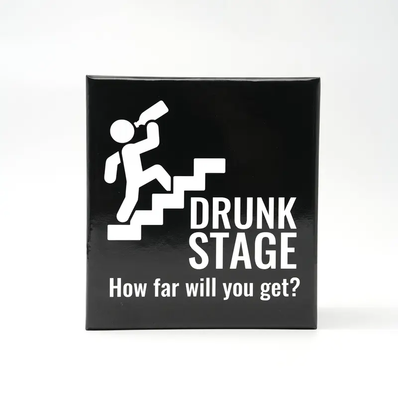 Drunk Stage Tabletop Drinking Game Kit - Adults' Game Nights Activity with 300+ Challenges/Questions, 3-Level Progression for College Events