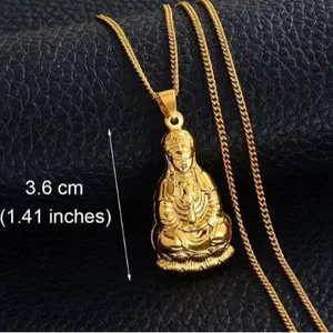 Buddha Charm Necklace / Clear Pendant / Buddhist / Jewelry / Guanyin /  Amulet