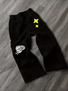 Graffiti Street Art & Star Print Baggy Pants - Y2K Trendy Casual Sweatpants