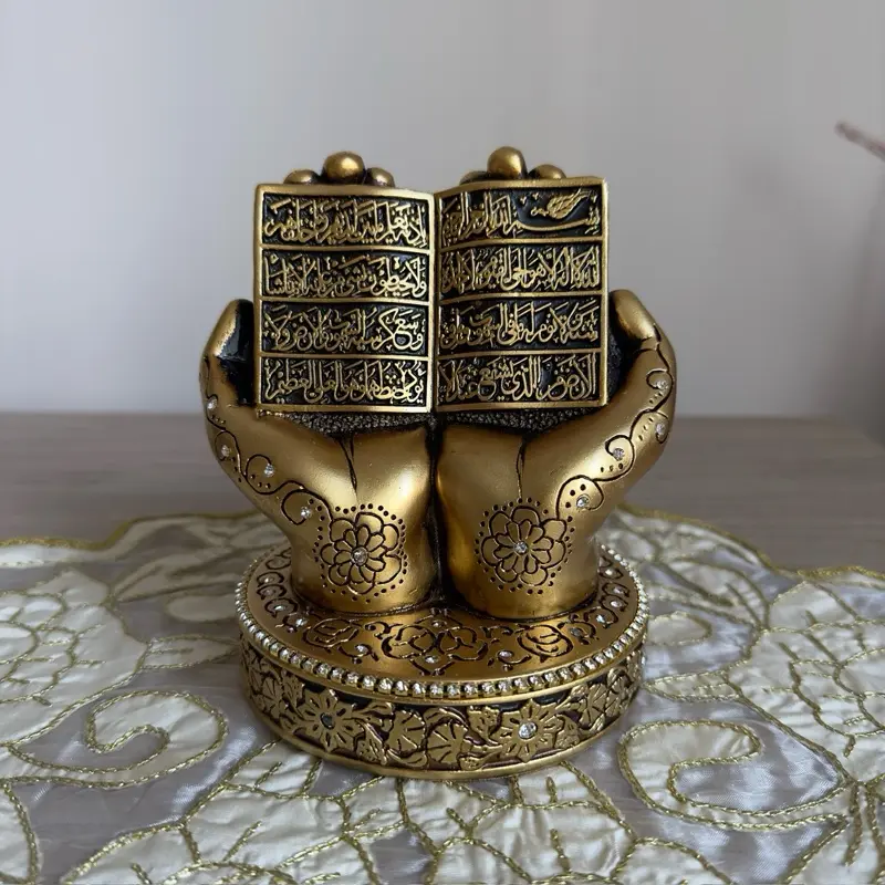 Ayatul Kursi Embroidered Islamic Figurine - Quran Lectern with Decorative Design, Religious Home Décor, Thoughtful Gift for Housewarmings