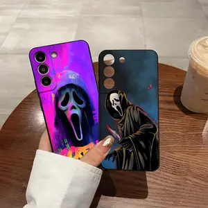 Thriller Horor S-screamS Protective Phone Case for Samsung S26 S25 S24 FE S23 S22 S21 plus S20 Ultra Note20Ultra Black soft shell