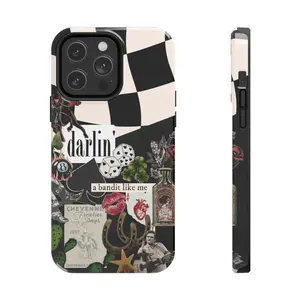 Darlin’ Checkerboard Western Aesthetic  Case, Y2K Collage iPhone Cover for Trendy Girls,  Case Design for iPhone 17 16 Pro Max 15 14 13 12 11 phone