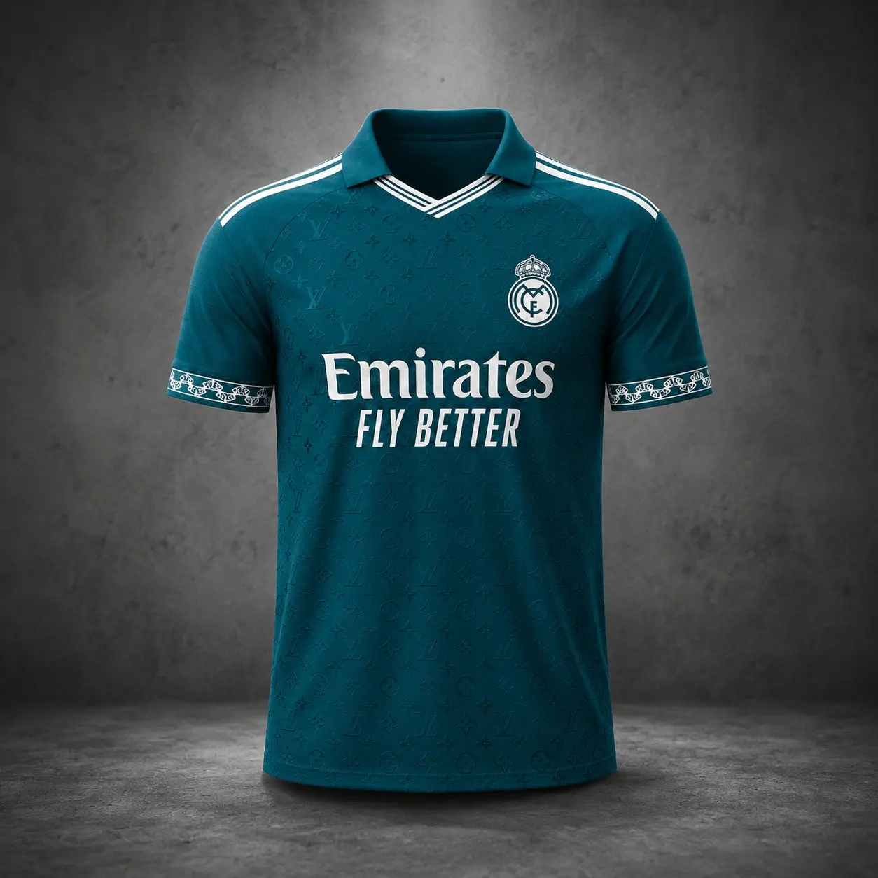 Dark Emerald Green Sports Jersey, Geometric Football Shirt and Fan Top