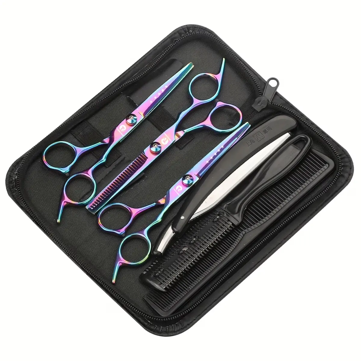 7pcs Hair Clipper Set, Professional Hair Clipper Set Assembly, Hair Clipper Thinning Scissors, Hair Clipper Hair Mixing Salon Scissors, Shaver, Shaver, Hair Salon Professional Hair Accessories