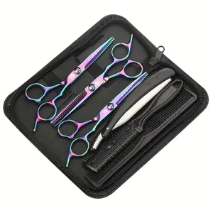7pcs Hair Clipper Set, Professional Hair Clipper Set Assembly, Hair Clipper Thinning Scissors, Hair Clipper Hair Mixing Salon Scissors, Shaver, Shaver, Hair Salon Professional Hair Accessories
