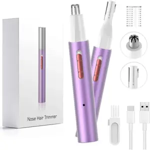 Rechargeable 5 in 1 Ear and Nose Hair Trimmer for Women, 2025 Professional Painless Eyebrow Facial Hair Trimmer with Powerful Motor Easy Cleansing