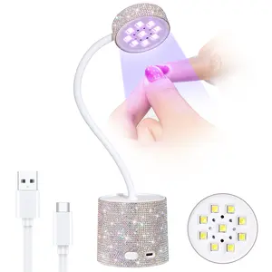 Intellisense Nail Lamp 36W,Gel X Lamp Mini Cordless Nail Lamp for Gel Nail Polish, Rechargeable LED Flash Cure Lamp Gel Nails Quick Drying Goosenecks UV Lamp for Nail Salon Home DIY Manicure