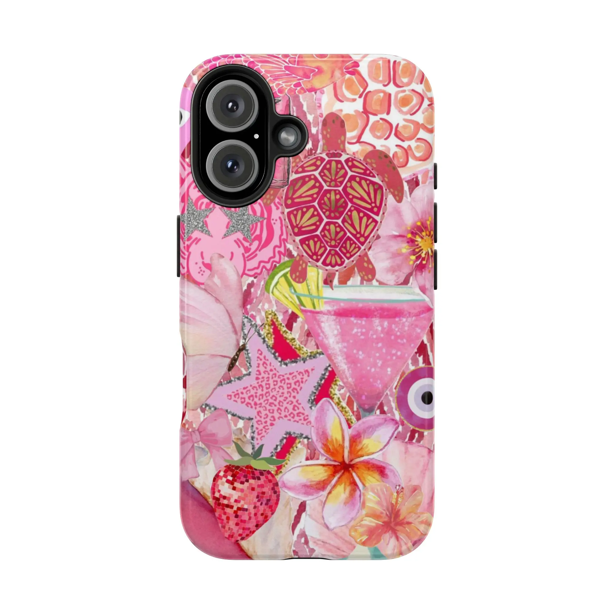 Magsafe iPhone Case Glittercutie Pink Summer Coquette Pink Collage Scrapbook School Girls Summer Phone Cases Phone Cover Hard Case Tough 2-piece Magnetic Phone Case