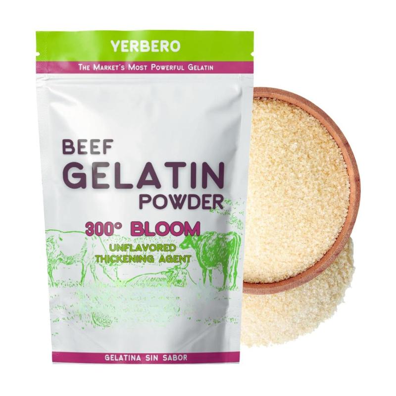 Yerbero - Premium Unflavored 300° Bloom Beef Gelatin Powder 4oz (114g) | Thickening Agent | Grenetina en Polvo Sin Sabor | Swiftly Solidifies, Stabilizes, and Enhances for Culinary & Baking Endeavors.