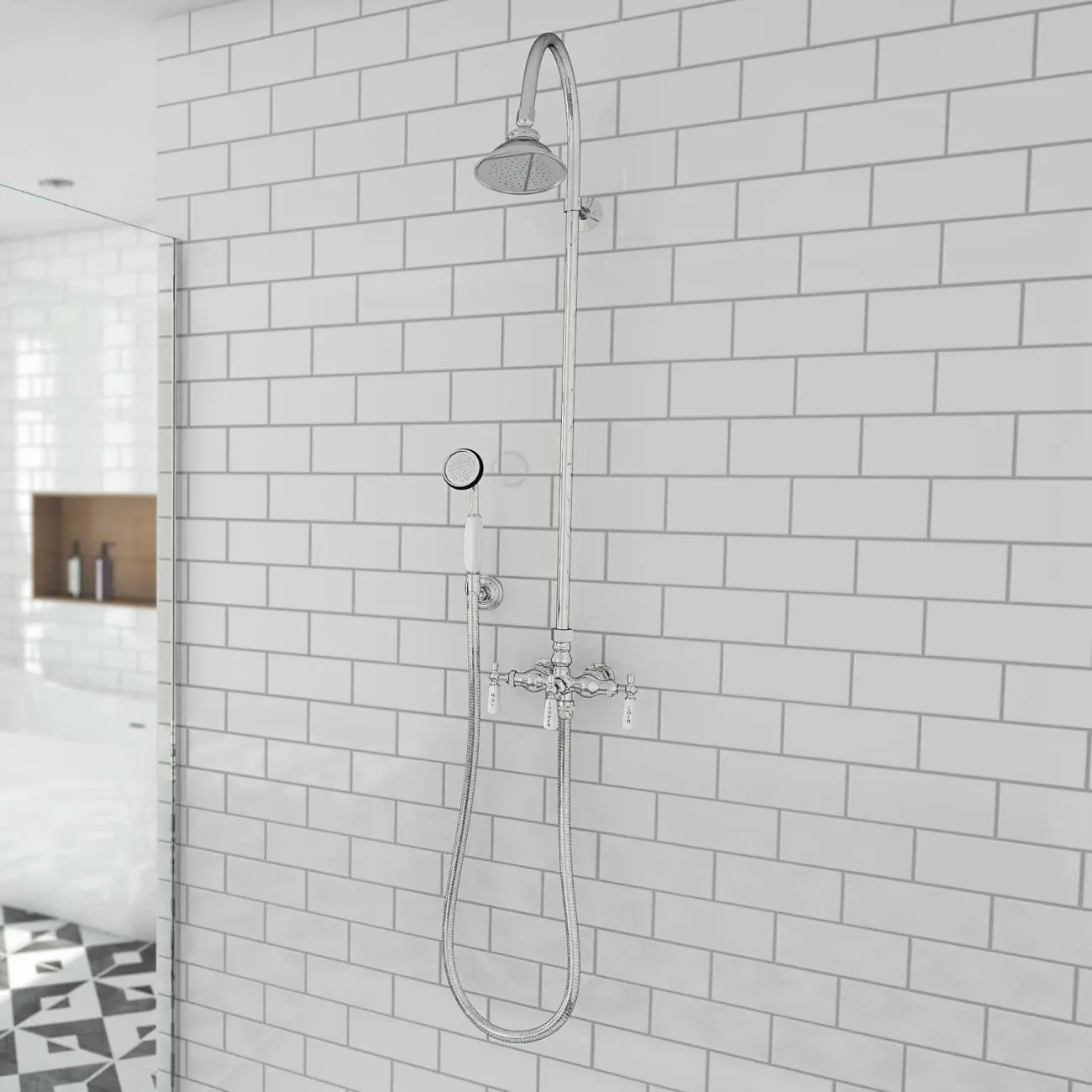 Mason Hill Collection Exposed Shower Set with Handshower - Chrome