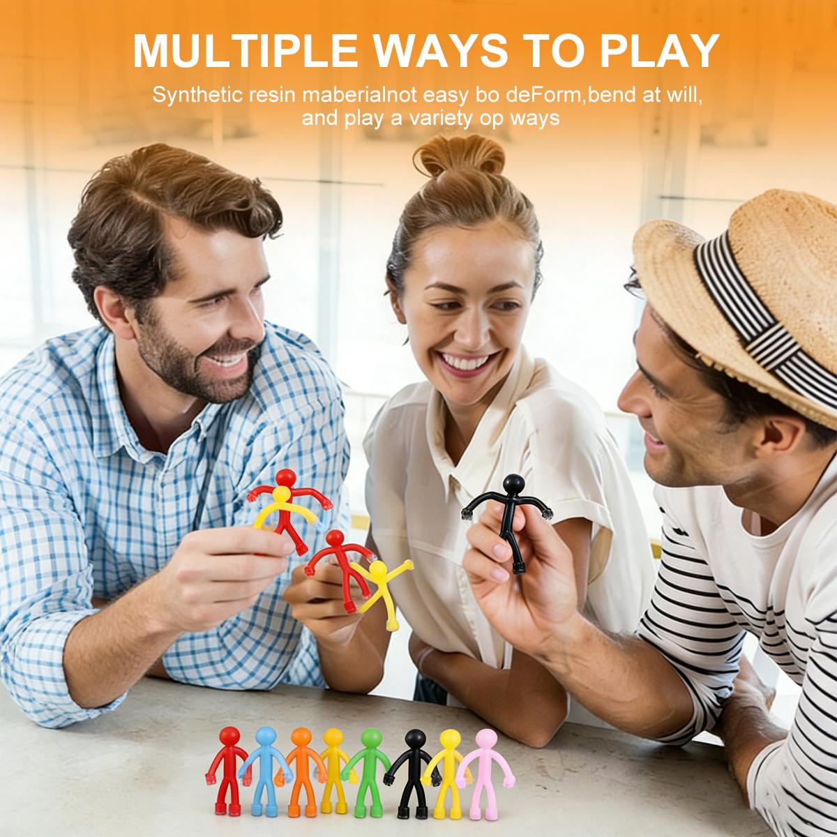 10/20Pack Magnetic People Figures Toys Humanoid Magnetic Man Fidget Toy Novelty Fidget Gift for Kids Adults Rubber Magnet Men Toy Magnets Funny Toys for All Age Travel Desk & Classroom