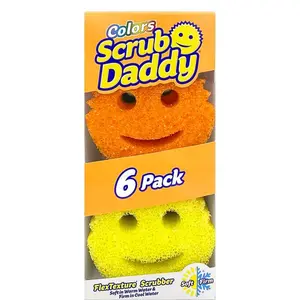 Scrub Daddy Sponges - Pack of 6, Multiple Colors