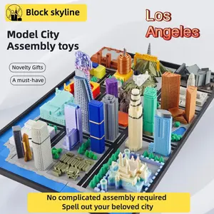 Los Angeles City Model Assembled Model Toy Miniature Scene Skyscrapers Collection