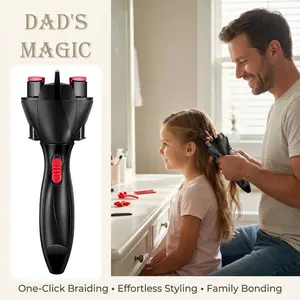 Dad's Magic Automatic Hair Braider Electric Twister & Braider Machine for Women Lightweight Smooth DIY Styling Tool