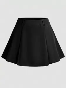 Pleated Black Mini-Skirt