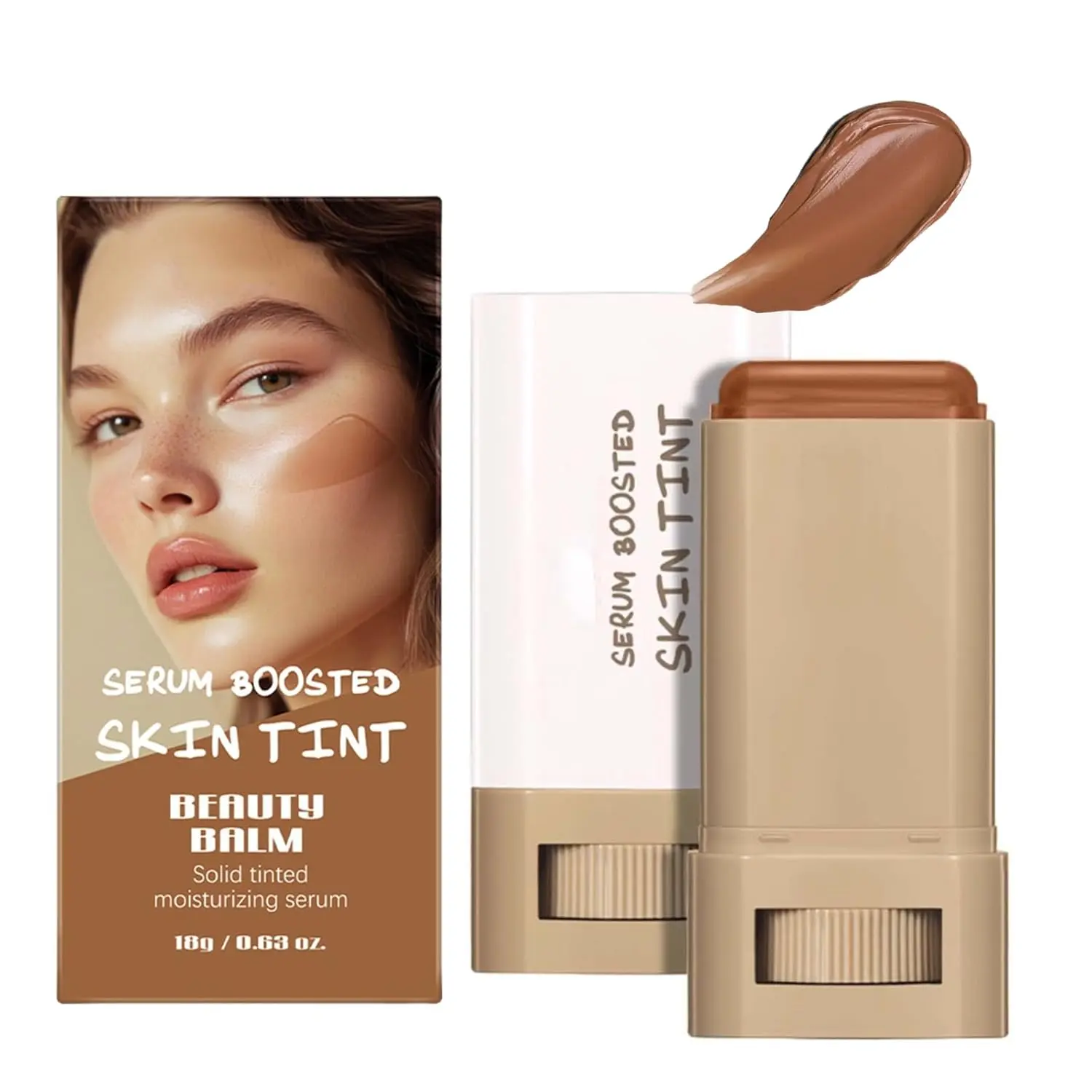 Hydrating Foundation Stick, Serum-Infused 3-in-1 Makeup with Buildable Coverage as a Concealer & Contour, Natural Matte Finish for All Skin Types, Color #03, Cosmetic