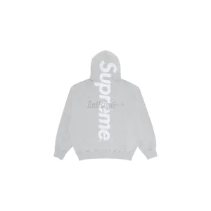 Supreme Satin Applique Grey Hoodie