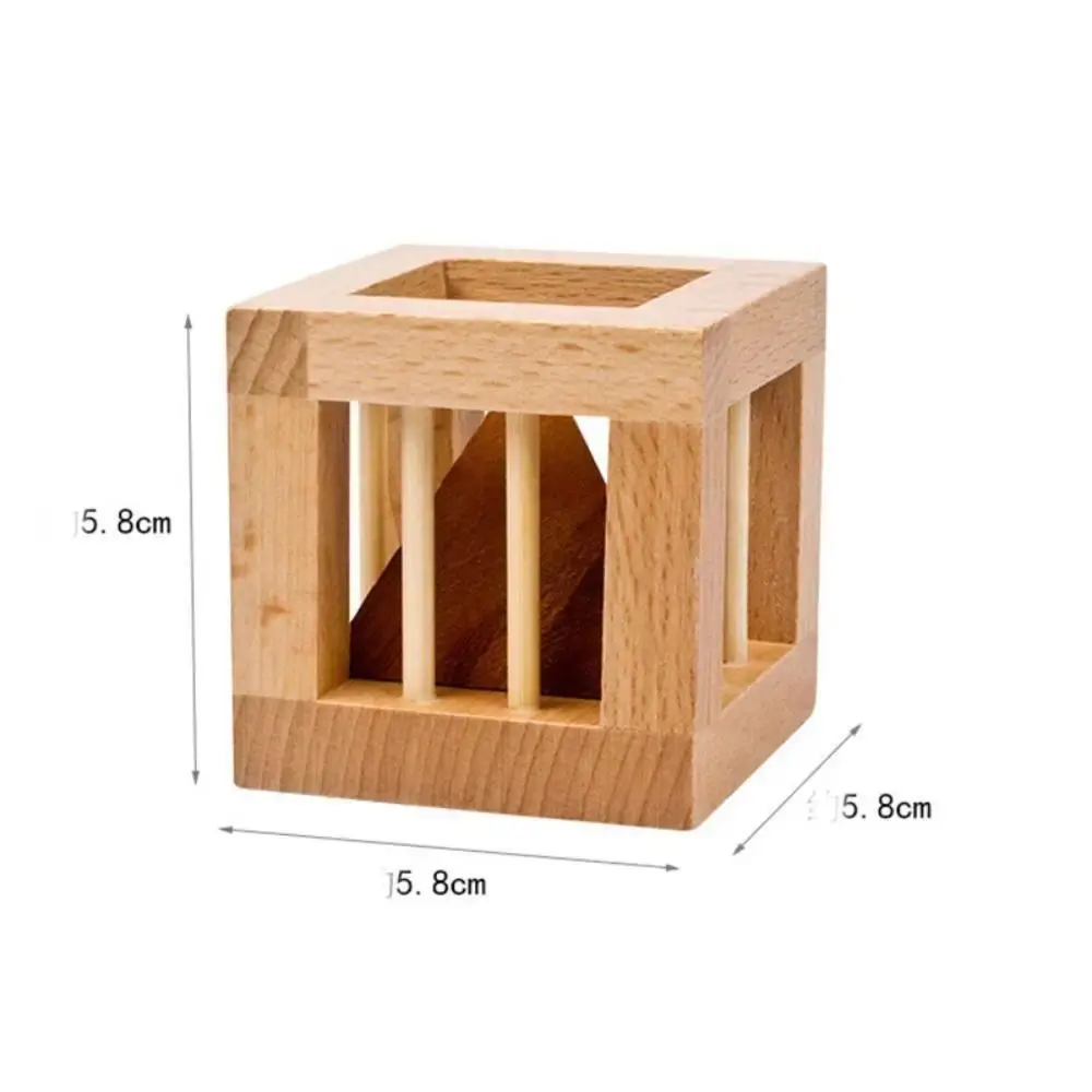 Unlock Wooden Brain Teaser Puzzle Triangle Cage Teaser Puzzle 3D Unlock Brain Teaser 3D Unlock Cage Apart Triangle Luban Lock