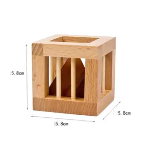 Unlock Wooden Brain Teaser Puzzle Triangle Cage Teaser Puzzle 3D Unlock Brain Teaser 3D Unlock Cage Apart Triangle Luban Lock
