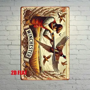 Vintage American Hunting Wall Art Decor Sign - Aluminum Metal Sign for Man Cave Bar Garage - Unique Retro Cowboy Style Home Decor - Novelty Decor