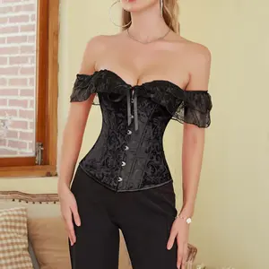 Women's Fashion Gothic Vintage Satin Elegant Overbust Lace-Up Lace Corset Top - Party Wear, Halloween Costume Shapewear