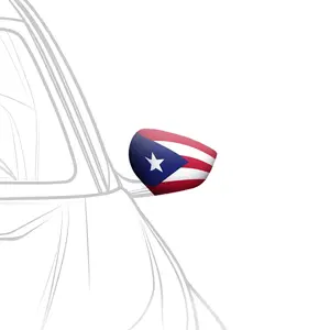 G128 2 Pack: Puerto Rico PR Car Side View Mirror Cover 5.9x8.66 In