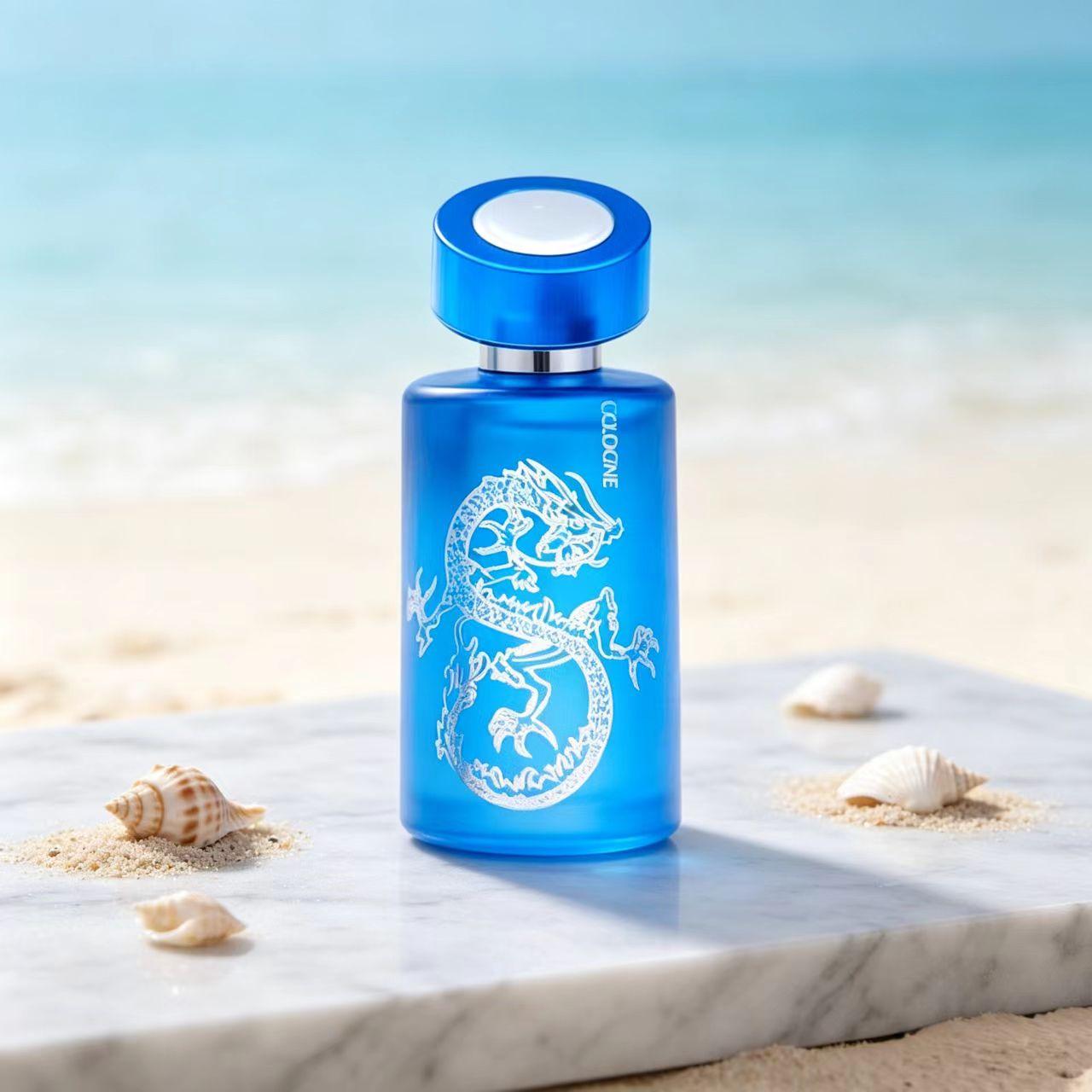 Men's Dragon Essence Extracted Perfume - Blue Transparent Bottle, Suitable for Business and Sports Occasions, Business/Sports