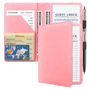 Server Books for Waitress, Guest Book Note Pad, Cute Pocket Leather  Organizer Wallet,  Check Bill Receipt Holder Presenter, Waiter Accessories Fit Server Apron-