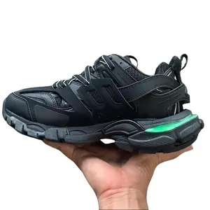 Classic  Track Trainers with LED for Couples Casual Thick-sole flat Sneakers for men and women rechargeable Chunky Shoes