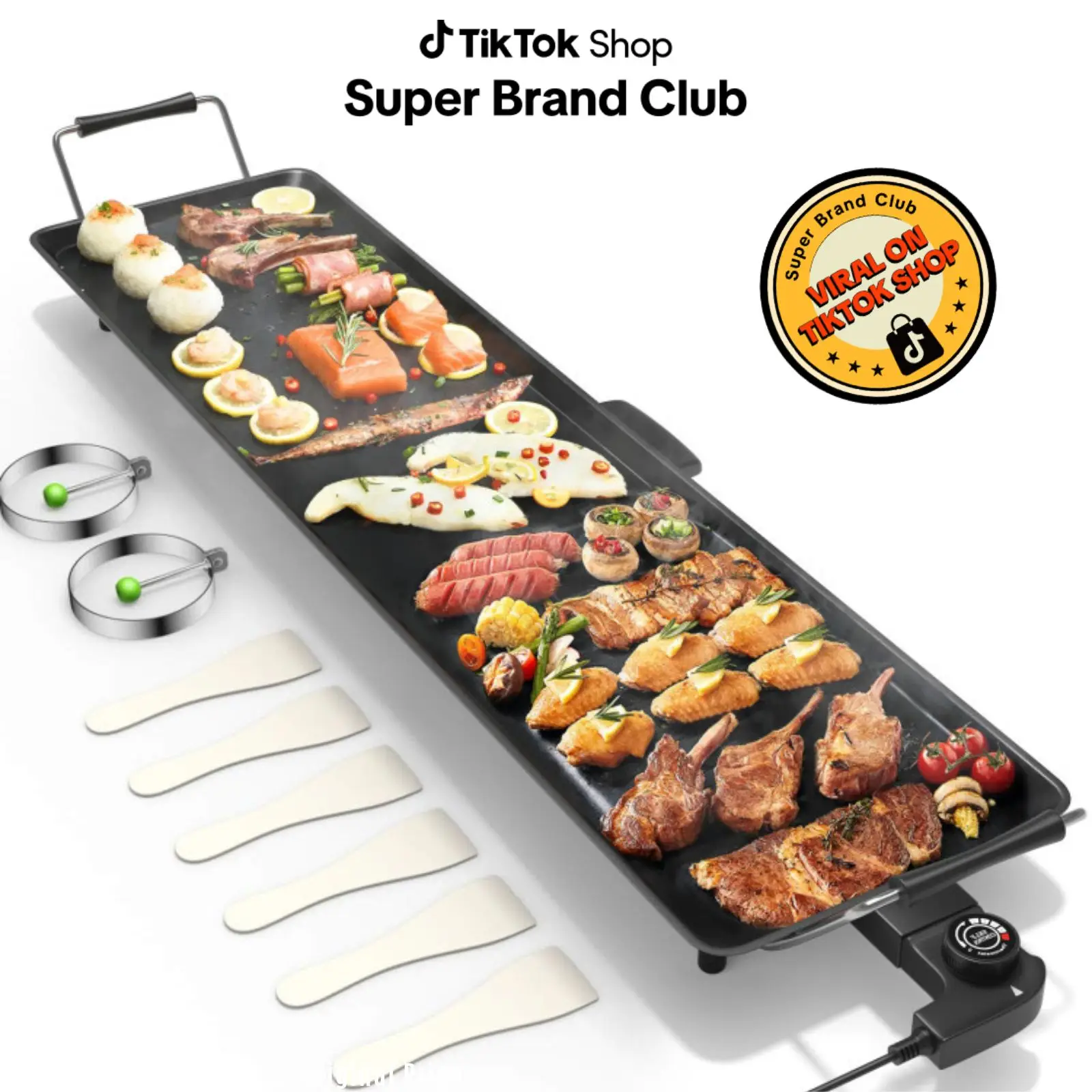 COSTWAY 27"-39.5" Electric Griddle, BBQ Smokeless Grills, Barbecue Griddles Table Top with Nonstick Surfaces Adjustable Temperature Setting