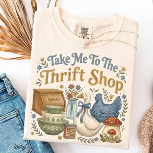 Take Me To The Thrift Shop Sweatshirt, Vintage Thrifting Graphic Sweater, Thrifting Shirt