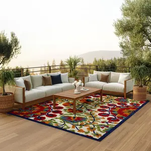 Nourison Aloha Transitional Floral Outdoor Rug