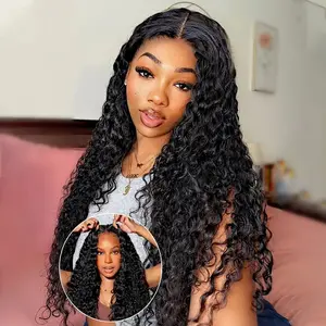 [NEW IN] 6x4 Pre-Cut Glueless Wigs Human Hair Pre Plucked Pre Cut  Lace Closure Wigs for Black Women 180 Density Deep Wave Wig Human Hair Curly Wig