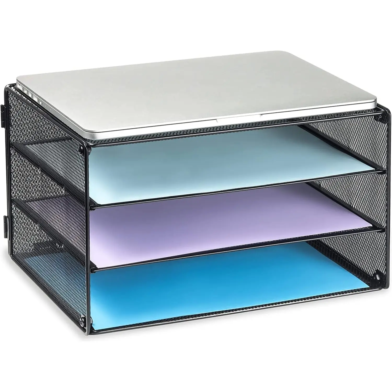 Paper Desk Organizer, 3-Tier Letter Tray, Multifunction Desk Organizer, Desktop File Folder Organizer, Desk Organizers and Accessories for Home Office