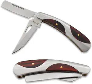 Elk Ridge Slip Joint Manual Folding Pocket Knife, 2-inch Clip Point, 2-inch Wharncliffe Blade, 5.5-inch Overall ER-114