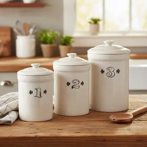 Ivorystone Crock Canister Set