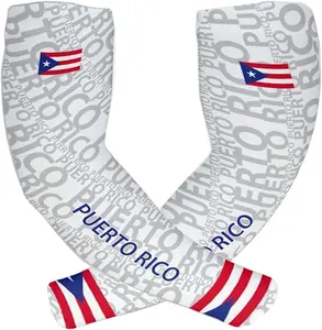 Puerto Rico Sports Arm Sleeves for Men and Women – UV Sun Protection, Compression Cooling Arm Sleeves for Outdoor Games