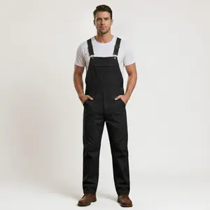 Workidea Men's Bib Overall with metal gourd easy clip Cotton Mix Comfortable Menswear