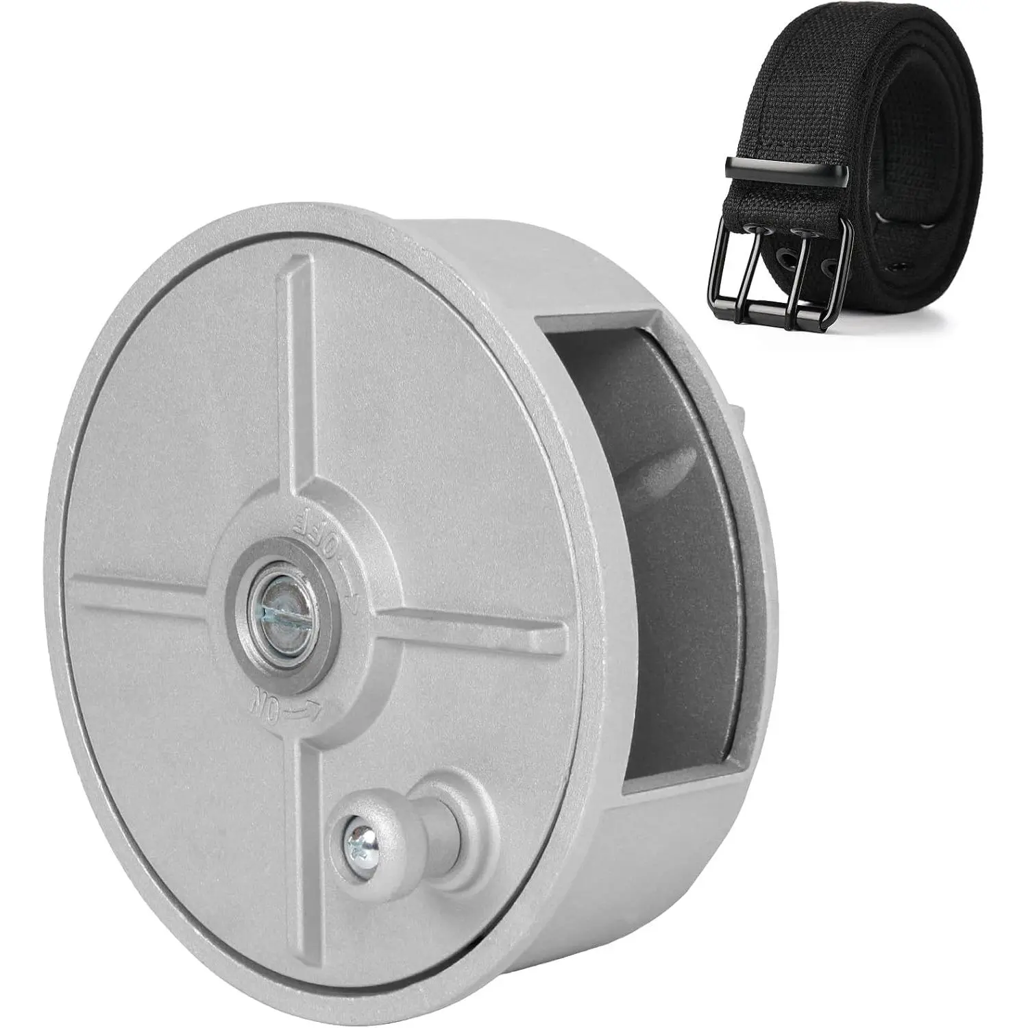 Lightweight Tie Wire Reel with Work Belt, 6.29’’ Aluminum Coil Holder Wheel, Rewindable Dispenser, Compatible 12-18 Gauge Wires, for Left or-Handed