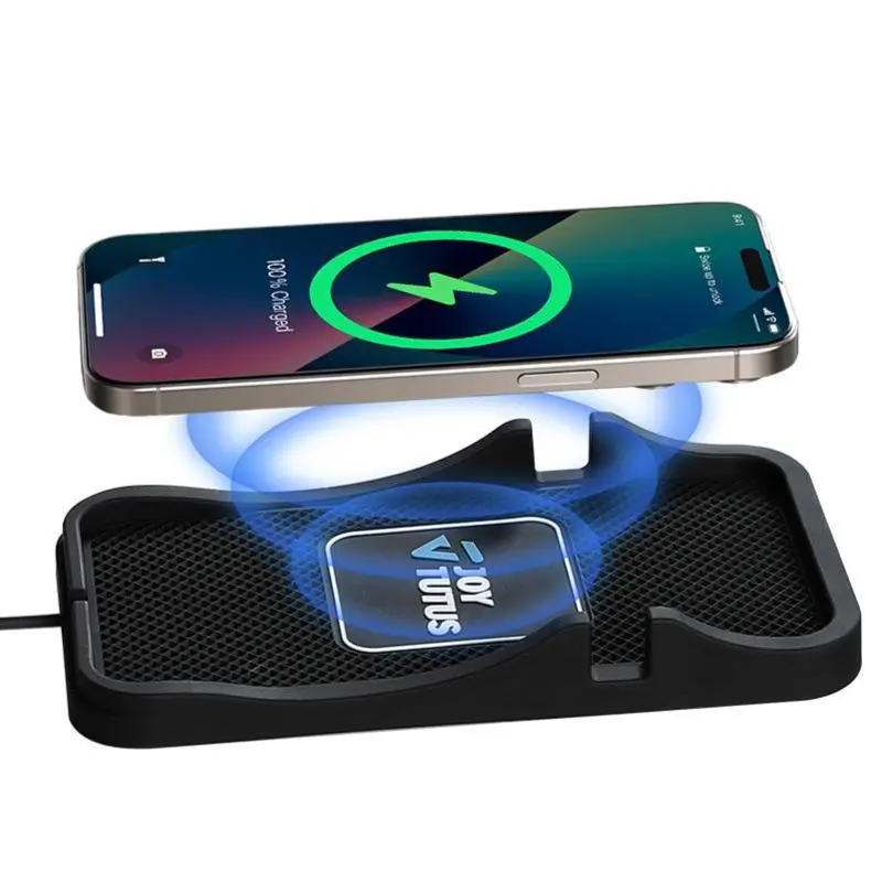 【Summer Survivals】Joytutus 15W Fast Wireless Car Charging Pad, Non-slip Charging Station 2-in-1, Wireless Charging Stand Phone, Magnetic Wireless Charger, Multifunctional Car Accessories, Summerfinds