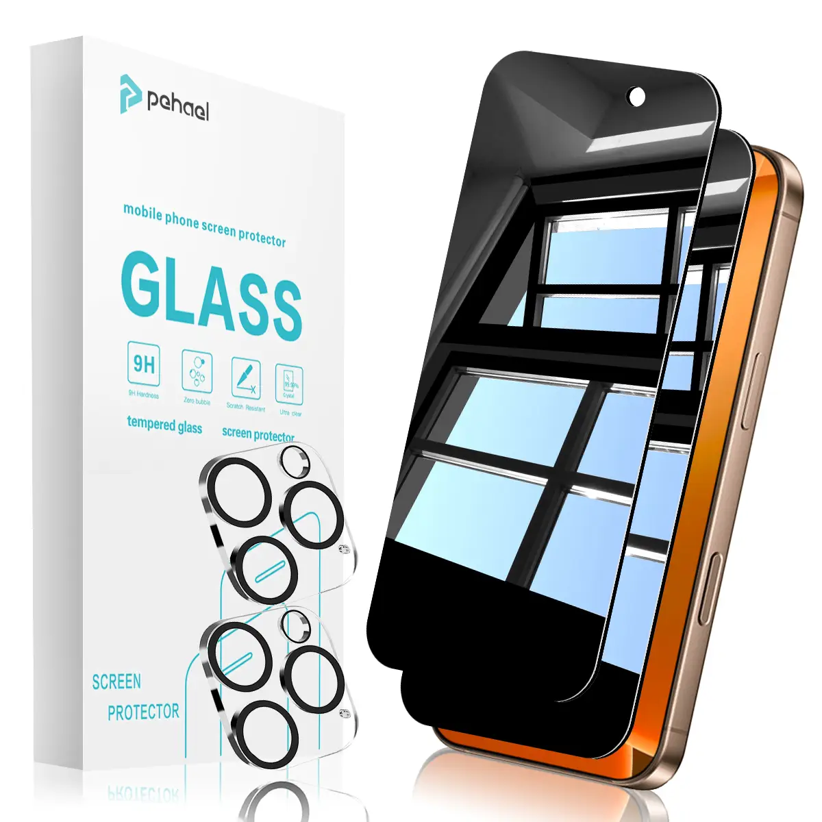Pehael for iPhone 17/16/15/14/13/12/11 Series Privacy Screen Protector Anti-Spy Tempered Glass Cellphone Shockproof Full Coverage Protection Protectiv